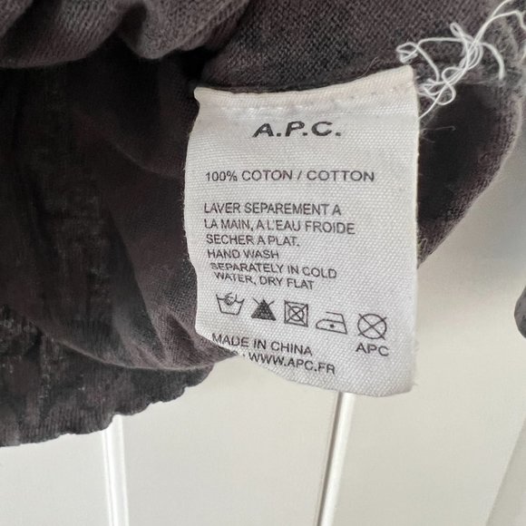 A.P.C France Black Gray Leopard Lightweight Cotton Sweater sz M APC Top - Picture 3 of 5